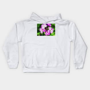 Pretty Pink Flowers Watercolour Kids Hoodie